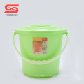 Multi color portable handle water plastic bucket with lid